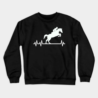 Equestrian Heartbeat Horses Pulse Rider Crewneck Sweatshirt